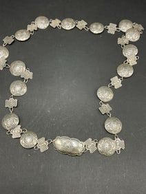 36" Navajo Indian Vintage Sterling Silver Belt