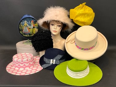 Lot of (8) Vintage Fashion Hats - Mr. Blackwell...