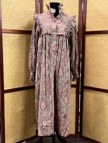 YSL Vintage Yves Saint Laurent Rive Gauche Full Length Paisley Smock Dress