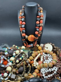Estate Compiled Bead Necklace Lot