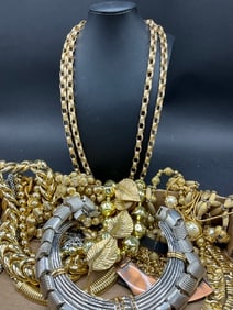 Estate Compiled Gold Tone Costume Jewelry Group Lot
