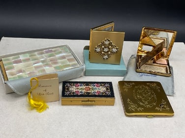 Estate Vintage Compacts, Frames, and Pill Box