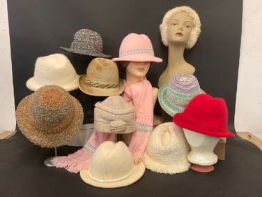 Lot of (10) Vintage Winter Hats & Ear Muffs