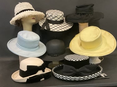 Eight (8) Vintage Sunday Hats Made
