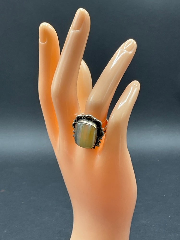 Sterling Silver Agate Ring (1 of 3)
