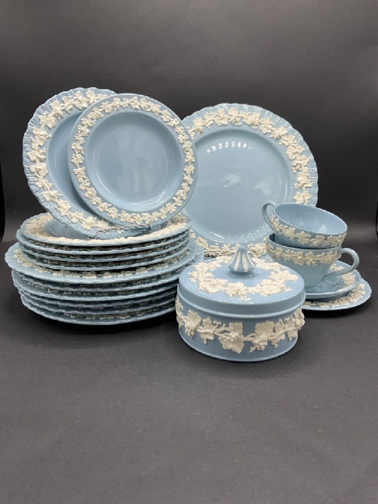Compiled Wedgwood English Blue Queensware China