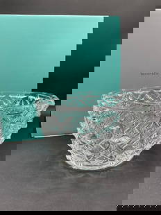 Tiffany & Co. Crystal Lattice Bamboo Glass Bowl: Tiffany & Co. Crystal Lattice Bamboo Glass Bowl. Dimensions: 9&rdquo; x 5&rdquo; Weight: 6lb 5oz