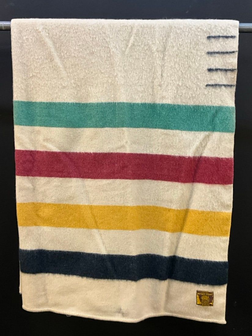Vintage Hudson Bay Style Whitney Point 100% Pure Wool Blanket (1 of 5)