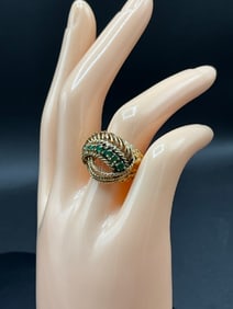 14K Yellow Gold Emerald Ring
