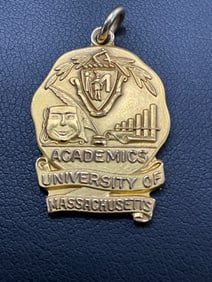 10K Yellow Gold UMASS Aceademic Pendant