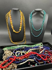 Estate Compiled Costume Jewelry Necklaces
