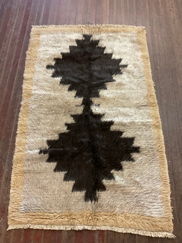 High Pile Turkish Mid Century Area Rug 3ft 6" X 5ft 4" (1 of 4)