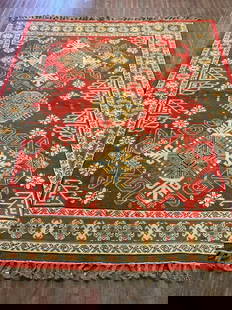 Handwoven Turkish Kilim Rug 7ft 3" X 8ft 9": Handwoven Turkish Kilim RugDimensions: 7’ 3&rdquo; x 8’ 9&rdquo;
