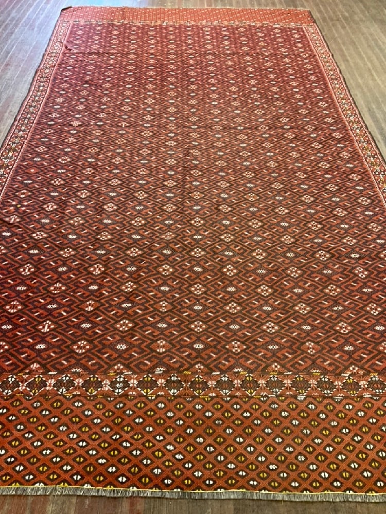 Turkish Flat Weave Wool Carpet 12ft 6" X 6ft 11" (1 of 6)