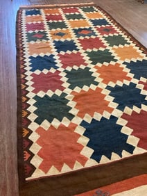 Handwoven Turkish Kilim Flat Weave Carpet 15ft 5" X 10ft