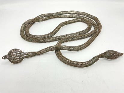 Vintage Metal Mesh Snake Belt: Vintage Metal Mesh Snake Belt. Dimensions: 89&rdquo; length.