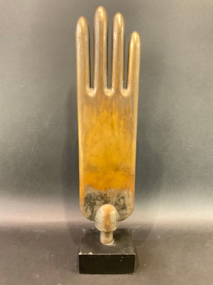 Antique Brass Industrial Factory Glove Form (1 of 4)