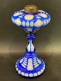 Sandwich Glass Oil Lamp