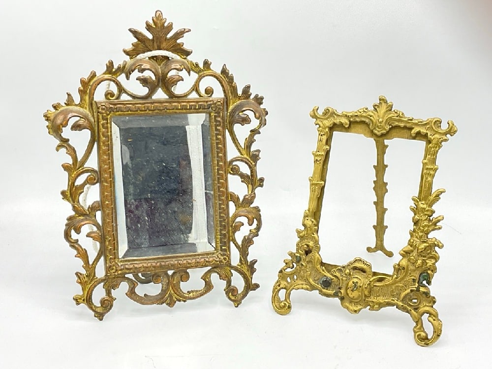 Two (2) Victorian Easel Back Picture Frames: Two (2) Victorian Easel Back Picture Frames.Dimensions: Lg - 11 1/2” x 8 1/2” Sm - 9” x 6 1/2”