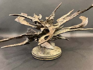 George Koras (1925-2015) Brutalist Bronze Sculpture "Clash"