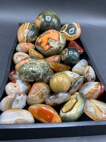 Thirty-One (31) Pieces of Desert and Ocean Jasper Stones