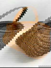 Appalachian Rib-Type Woven Splint Diminutive Egg Basket