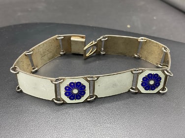 David Anderson Sterling Silver Enameled Bracelet