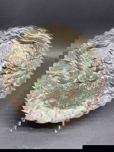 Chinese Bronze Dragon Tray: Chinese Bronze Dragon Tray.Dimensions: 8 3/4&rdquo; D