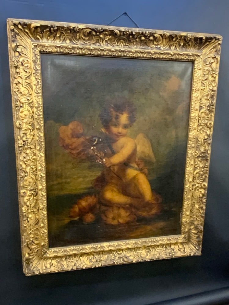 18th/19th Century European School "Cupido" Oil Painting (1 of 12)
