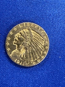 1911 P $2.5 Gold Indian Coin