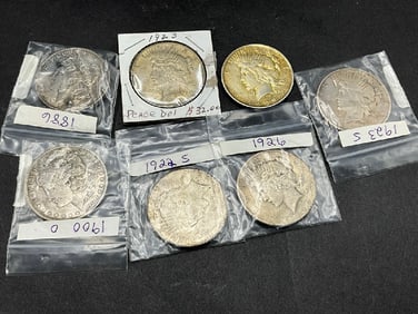 Seven (7) U.S. Silver Dollars Group