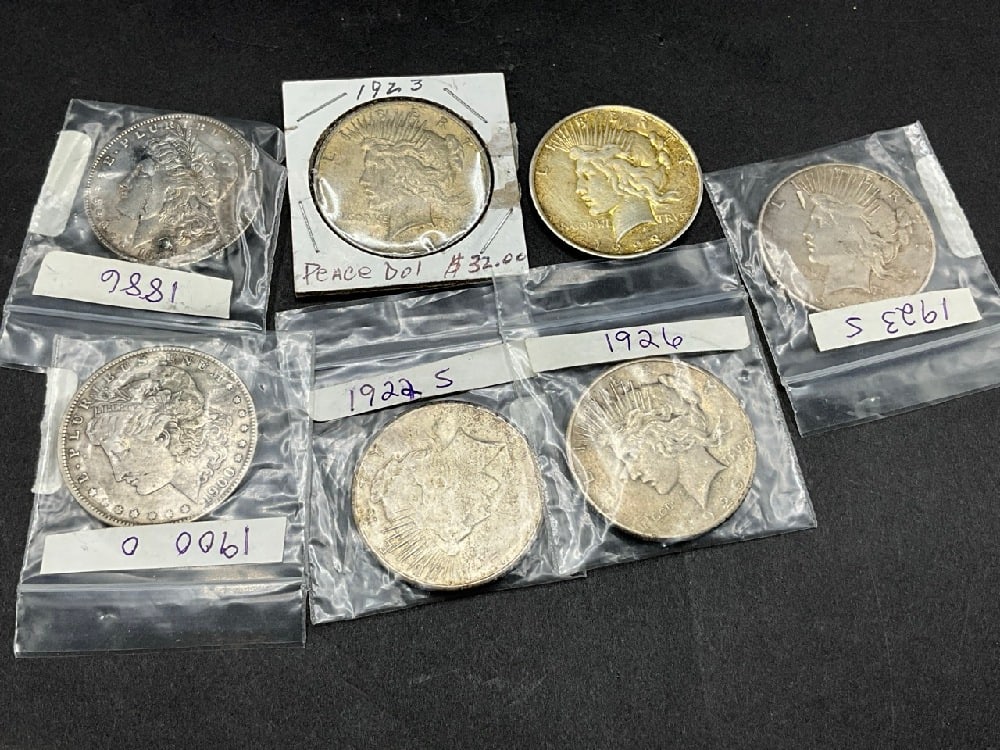 Seven (7)  U.S. Silver Dollars Group (1 of 2)