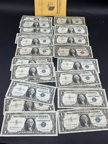 Twenty Four Silver $1 Certificates w/ One Hawaii 1935