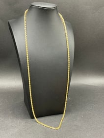14K Yellow Gold Rope Chain Necklace