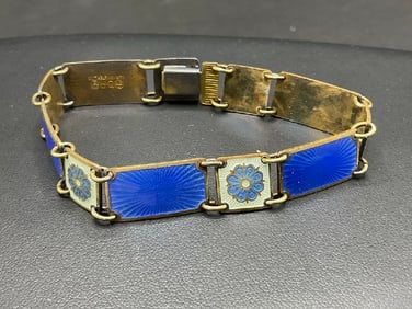 David Anderson Sterling Silver Enameled Bracelet