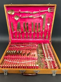 Siam Vintage Mid-Century Brass Flatware Service