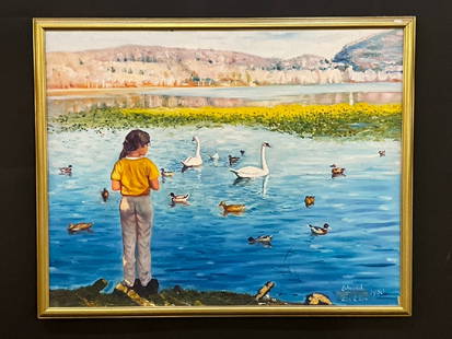 Edward Gavrilov (1932-2000 Russian/American) Rockland Lake: Edward Gavrilov (1932-2000 Russian/American)Titled: Rockland Lake 1980 Oil on canvas. Dimensions: 24&rdquo; x 30&rdquo; Bio: Eddik Gavrilov was born in a small town near the Siberian city of Vladivost