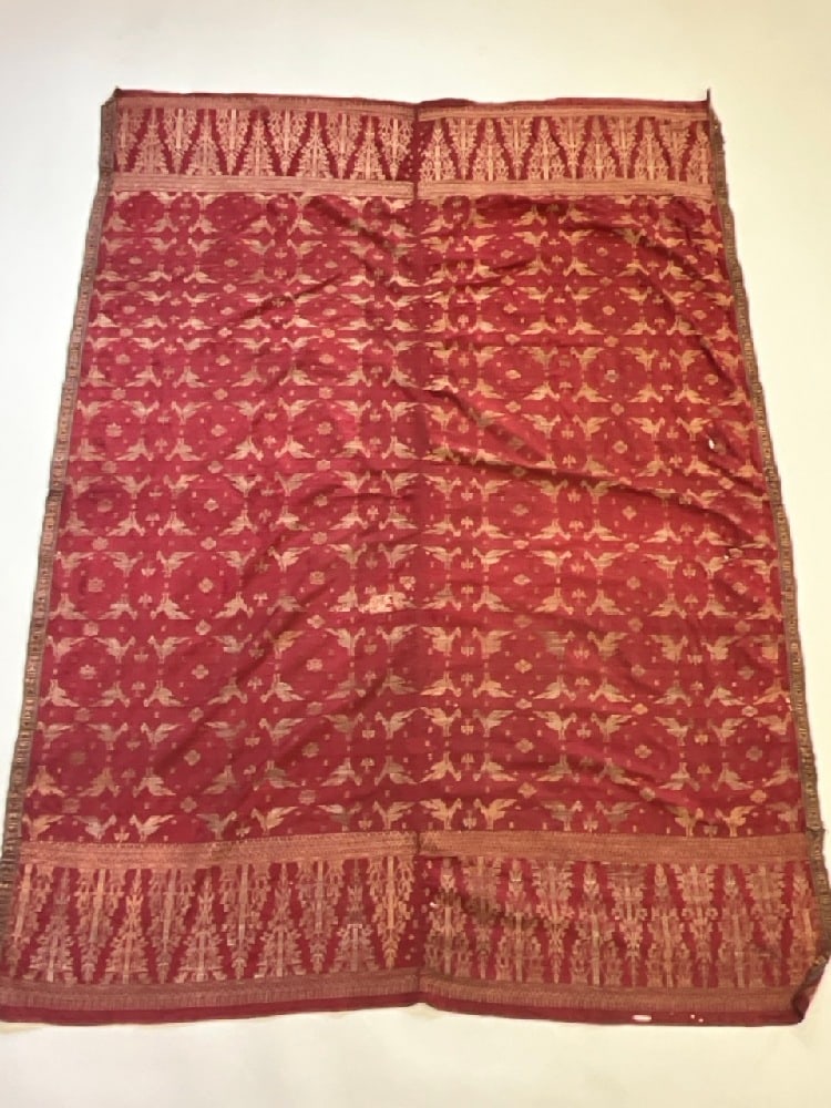 Two Part Silk Indonesian Sarong Cloth 19th or 20th c. (1 of 8)