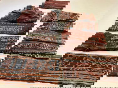 11pc Indonesian IKAT Woven Textiles