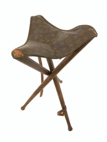 Vintage Louis Vuitton Tripod Stool or Spectator's Seat