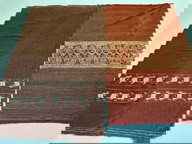 Two (2) Cotton and Silk Thread Indonesian Batik Textiles
