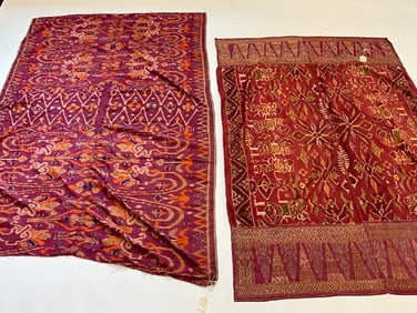Two (2) Sarong Indonesian Cloths Textiles