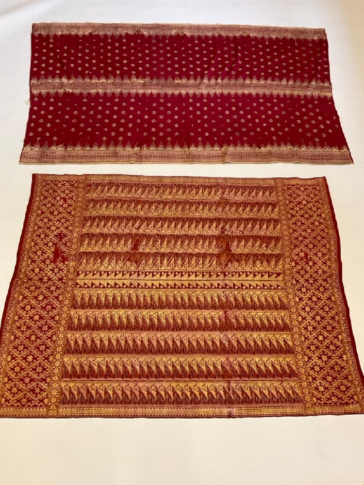 Two (2) Indonesian Silk and Gold Threaded Ikat Textiles (1 of 10)