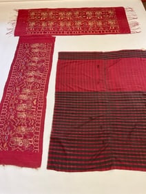 Three (3) Indonesian Silk Ceremonial Cloths