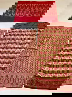 Three (3) Indonesian Silk Ceremonial Cloths / Saput: Three (3) Indonesian Silk Ceremonial Cloths including Men's Saput. Dimensions: 38&rdquo; x 54 1/2&rdquo; , 40 x 66&rdquo; x 34&rdquo; x 48&rdquo; Man’s SapatSingerajaCondition: This collection was s
