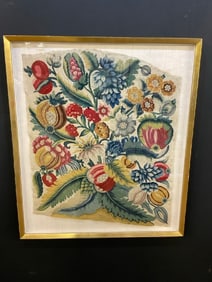 Original 18th Century French Louis XV Needlepoint Panel