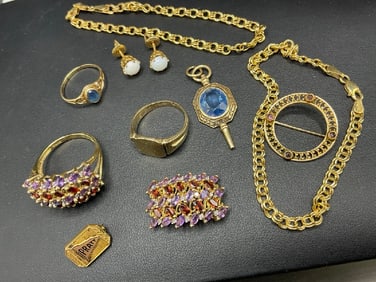 10K Estate Compiled Yellow Gold Jewelry