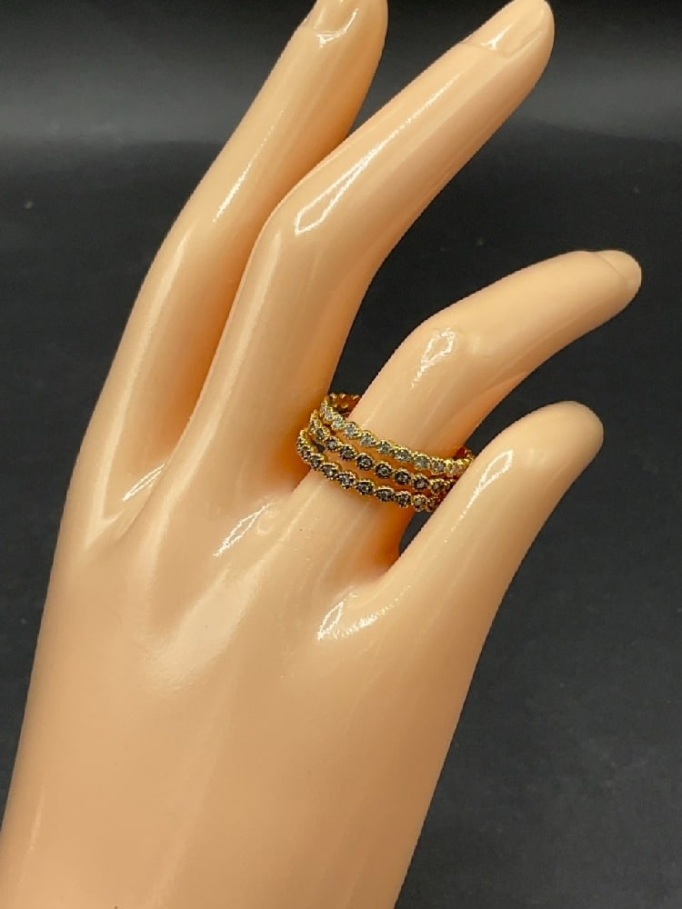 Three (3) 14K Diamond Stacking Rings (1 of 5)