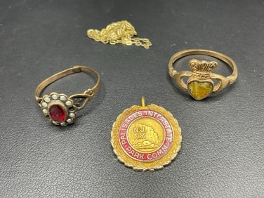 Estate Compiled 9ct and 10K Jewelry Group Scrap/Use
