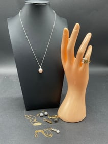 Estate Compiled 14K Gold Jewelry Group Scrap/Use